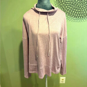 Ellen Tracy - Heather Rose drawstring mock neck long sleeve - Size Large